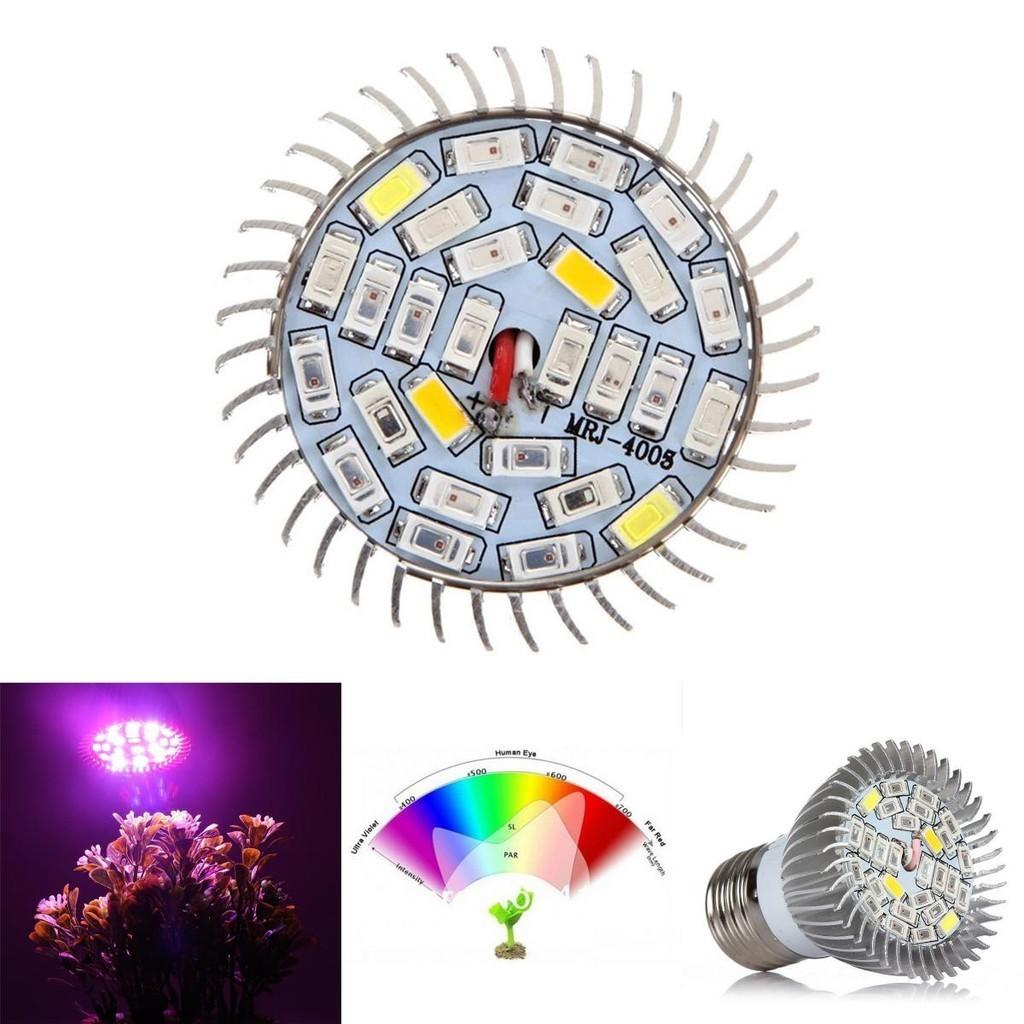 Advanced Full Spectrum 28leds Growing Lamp With Uv Light Perfect For All Plant Stages E27 Gu10 E14
