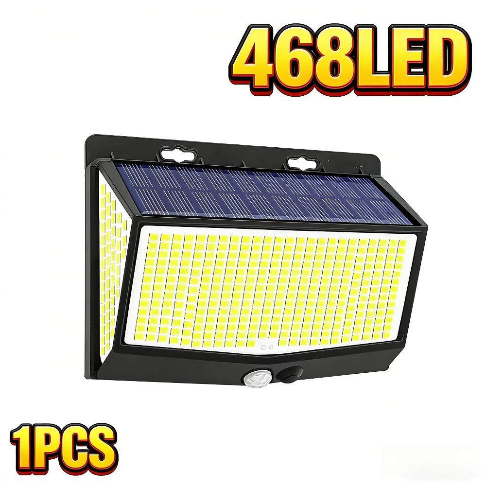 468LED Solar Motion Sensor Lights 3 Modes IP65 Waterproof COB Outdoor Wall Lights Patio Yard Garage Garden Solar Light Outdoor