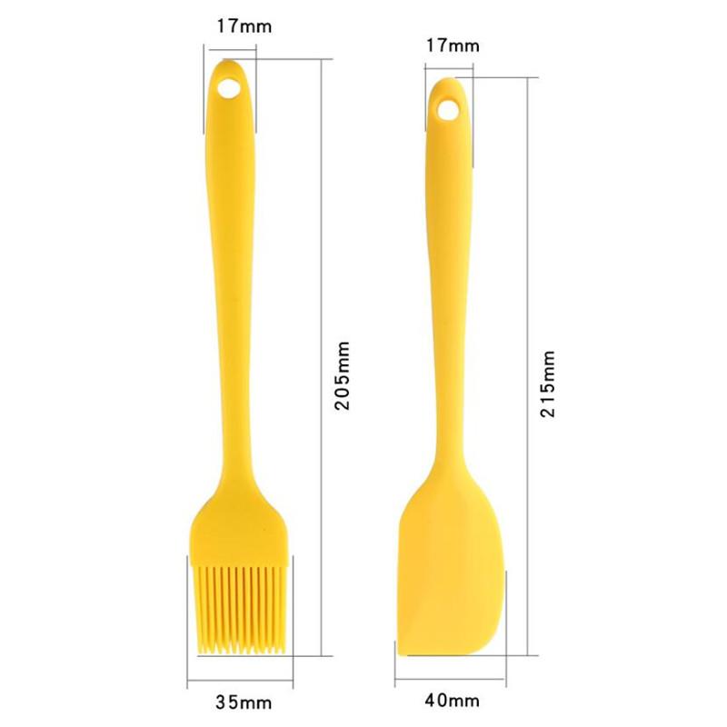 2PC/Set Silicone Basting Oil Brush Cream Butter Mixer Cake Spatula Pastry Scraper Kitchen Utensils Cooking Baking Tools