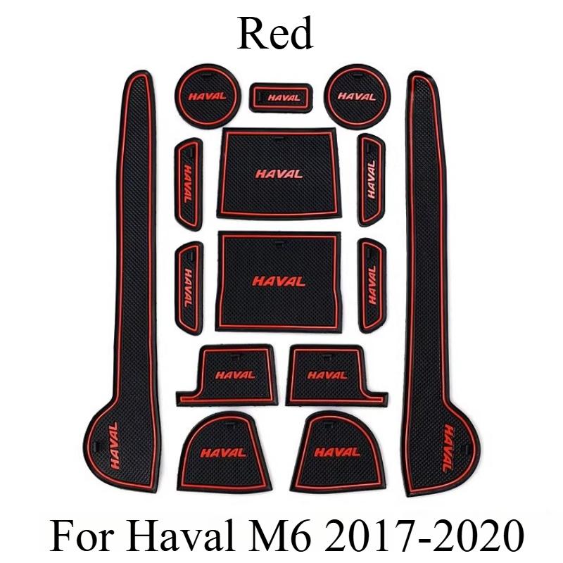 For Haval M6/M6 Plus 2017- Non-slip Mat Water Cup Storage Door Slot Mat Car Modification Decoration Supplies Accessories