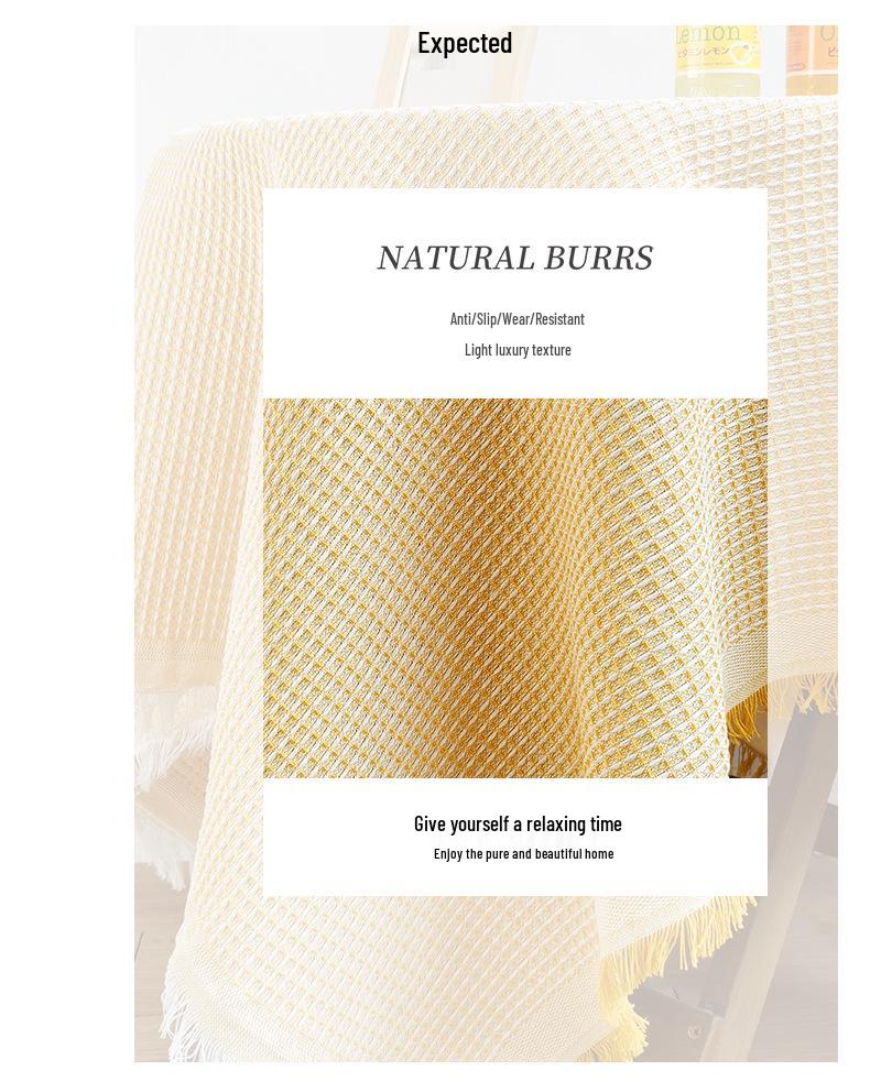 Boho Cotton Linen Tassel Tablecloth for Round Coffee & Dining Tables