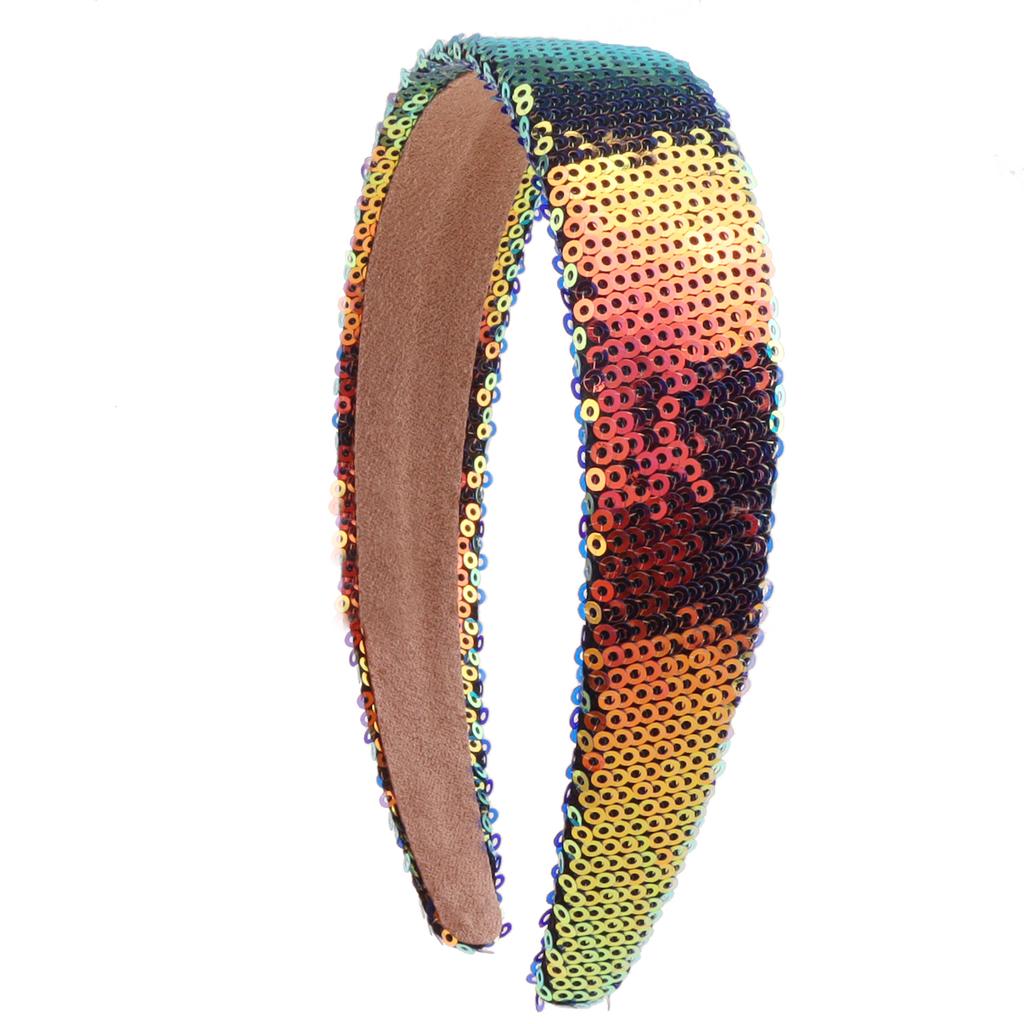 Sequin Glitter Headbands for Girls Princess Sparkly Wide Headband Kids Cute Alice Head Band for Children Thick Sparkle Bling