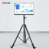ST100-R 10'-27' TV Tripod Floor Stand Trolley Monitor Holder Height Adjustable 180cm 150cm With Wheel Rotate Tilt Swivel Steel