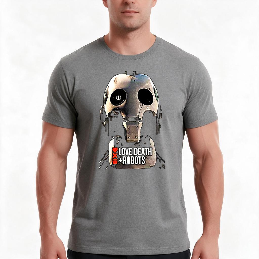 Love Death Robots Tshirt Summer Casual Cotton Tee Oversized Streetwear Tops Vintage Graphic Print Loose Fit Short Sleeve