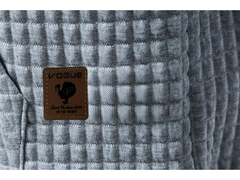 2024 European Men's Casual Plaid Quilted Jacquard Cotton Hooded Pullover Sweatshirt