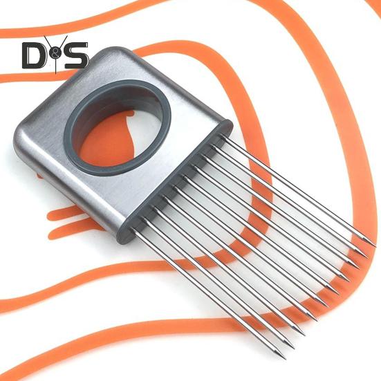 Držák na kráječ cibule Nerezová ocel Ergonomická rukojeť Naklepávač masa Nástroj na krájení zeleniny pro brambory rajčata mrkev ovoce citron maso kuchyňský gadget