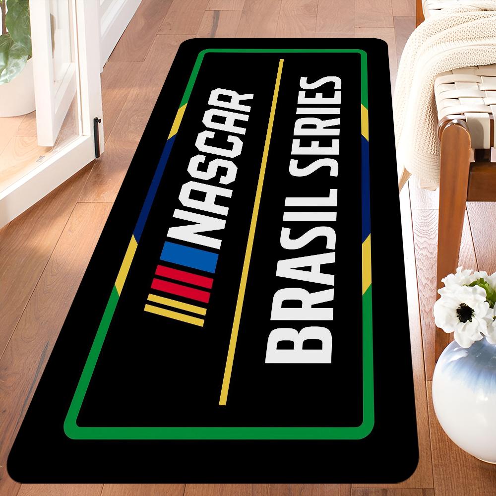 N-NASCARS Racing Car Hallway Carpet Non-Slip Laundry Room Mat Laundry Decor Balcony Child Living Room Toilet Rug