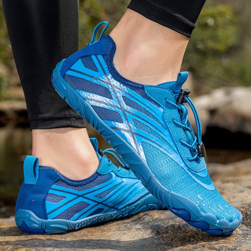 

Модные новые нескользящие быстросохнущие аквашузы для трекинга по ручьям, водные туфли, дышащие, для улицы, пляжа, трекинга по ручьям, обувь для босой ноги 36 синий