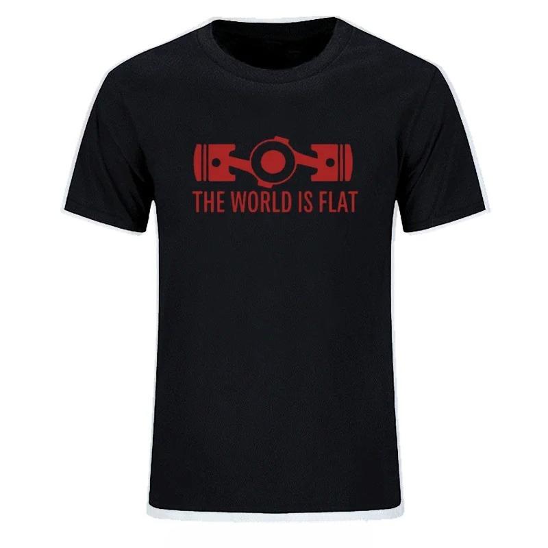 New Summer The World Is Flat Engine T Shirt Short Sleeve Custom Tshirt Style Unisex Oneck Cotton Tshirt Fashion Streetwear Tees