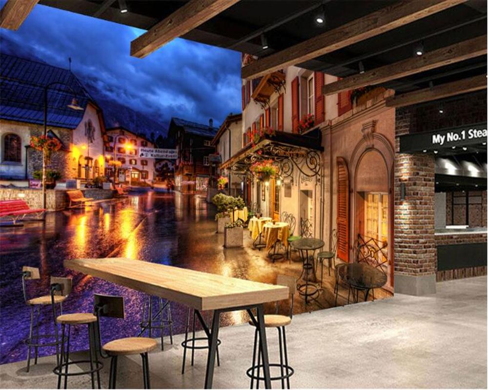 European Town Wallpaper European Street Scenery Wall Mural Background Wall Wallpaper