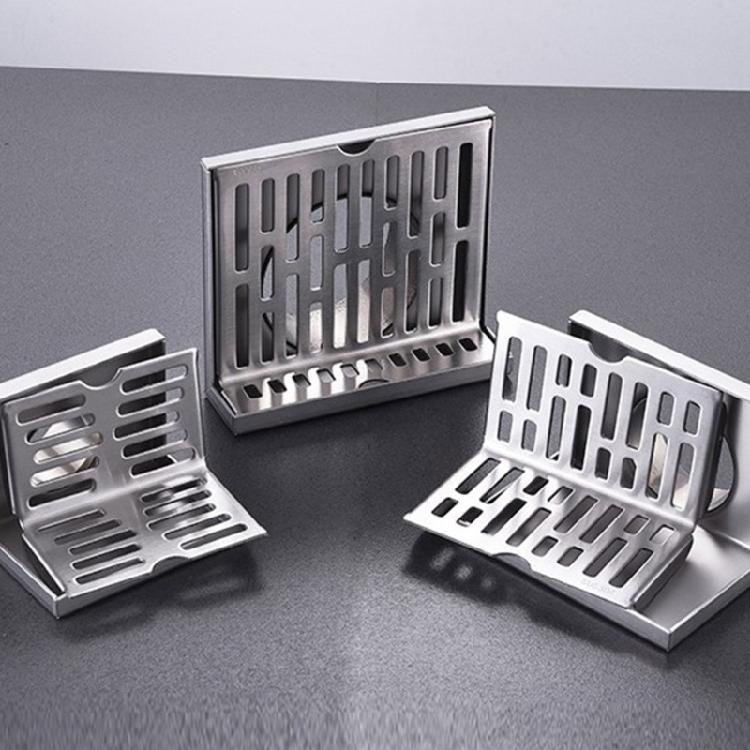 Anti-wear L Shape Stainless Steel Bathroom Tile Insert Floor Drainer Square