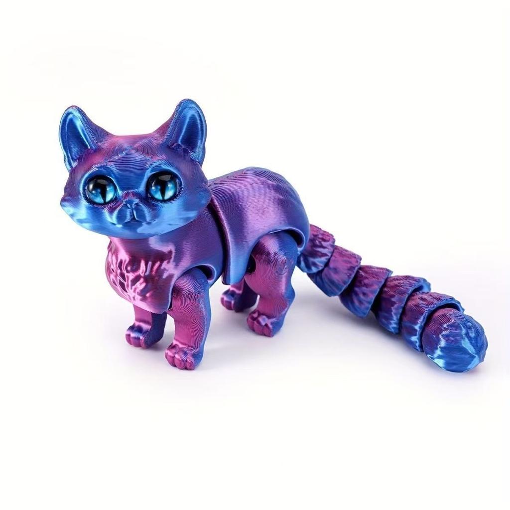 3D Printing Cat Figures Multi-Joint Movable Simulation Cats For Gift Living Room Car Desktop Decoration