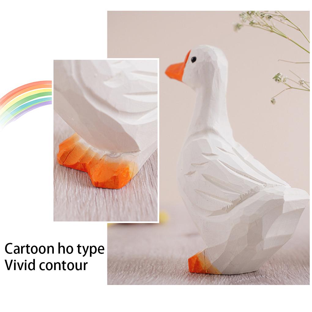 Wood Duck Toy Handmade DIY Desktop Decorations Exquisite Wear-resistant Portable Children Plaything Cute Animal Toys for Outdoor