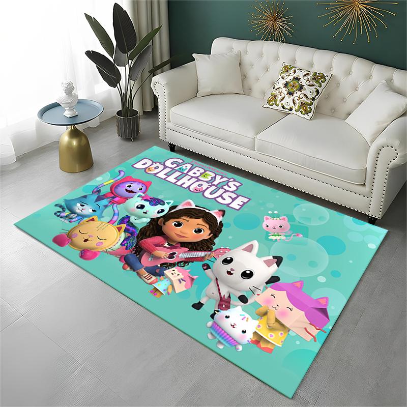 Cartoon Gabby Dollhouse Girl Carpet Rug for Playroom Bedroom Living Room Sofa Home Decor,kid Area Rug Non-slip Floor Mat Gift