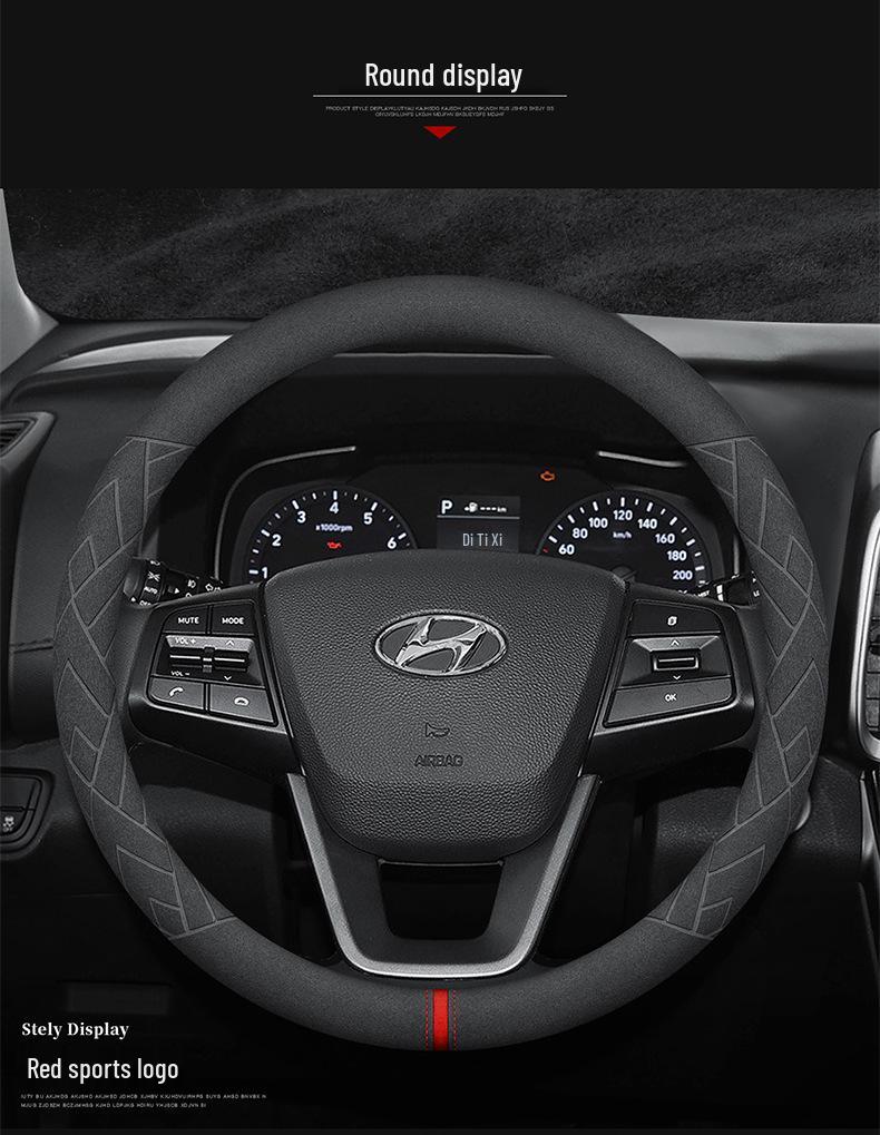 Moderní semišový potah volantu pro Elantra, Yuedong, Sonata, Fiesta, Tucson a ix35