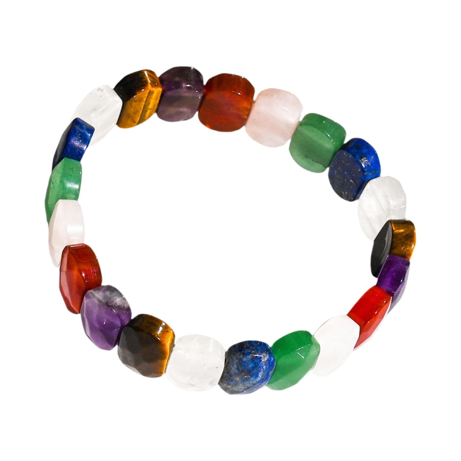 

Браслеты из натуральных камней с квадратными бусинами, аметист, розовый кварц, прямоугольный браслет для женщин One Size