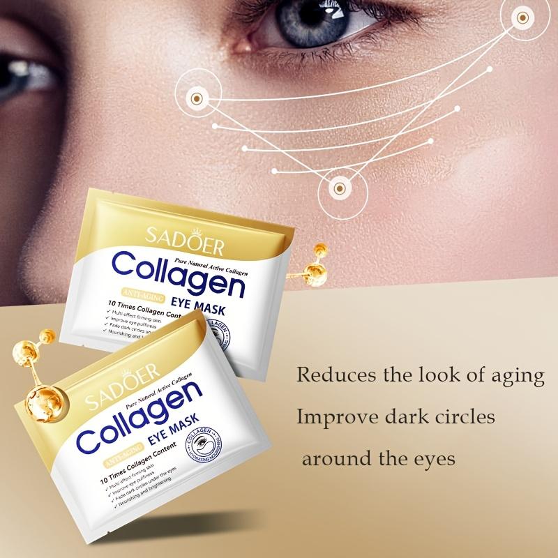 5pz Maschera Occhi al Collagene Morbida Beige Chiaro Idratante Rassodante Levigante Miglioramento Cerchi Scuri Intorno agli Occhi