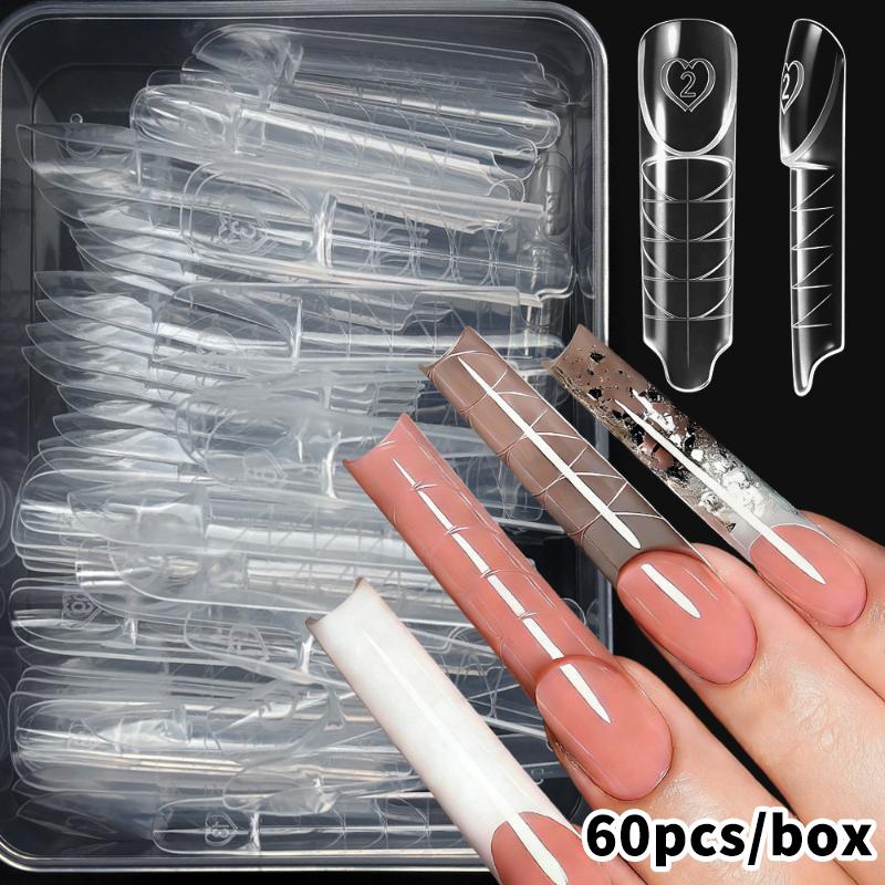 

60/75/150Pcs Space Xl Long French Nail Dual Forms Reusable Quickly Building Gel Extension Nail Molds For Diy Manicure Tools A1