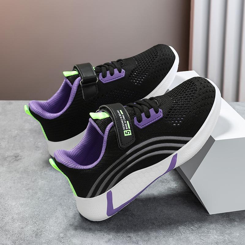 28-38 Children's Plus Size Lightweight Fashionable Breathable Velcro Fly Woven Sports Shoes Casual Shoes Running Shoes