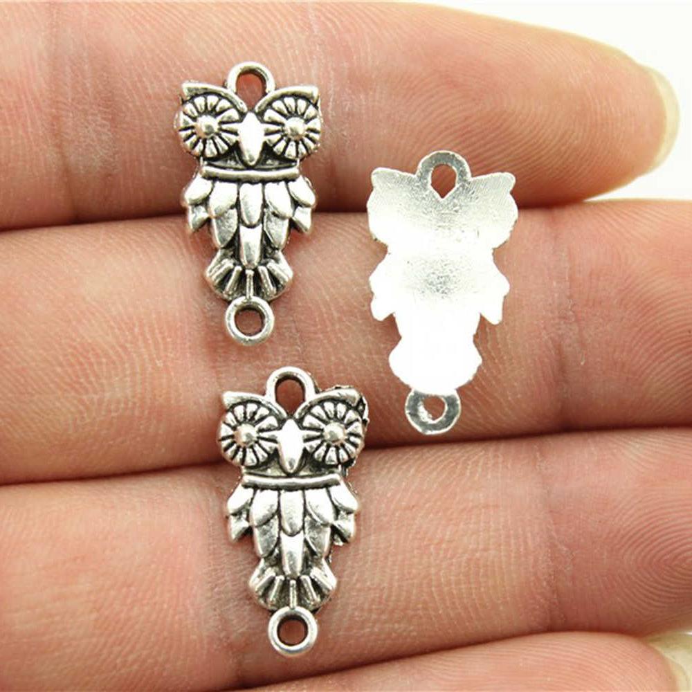 20pcs Owl Charms Antique Silver Color Owl Charms Pendants For Bracelets Small Owl Charms Making Jewelry