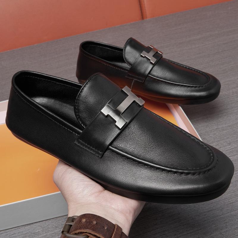 Small Leather Shoes Spring and Autumn Leather Shoes Low-top Lazy Shoes Doudou Shoes