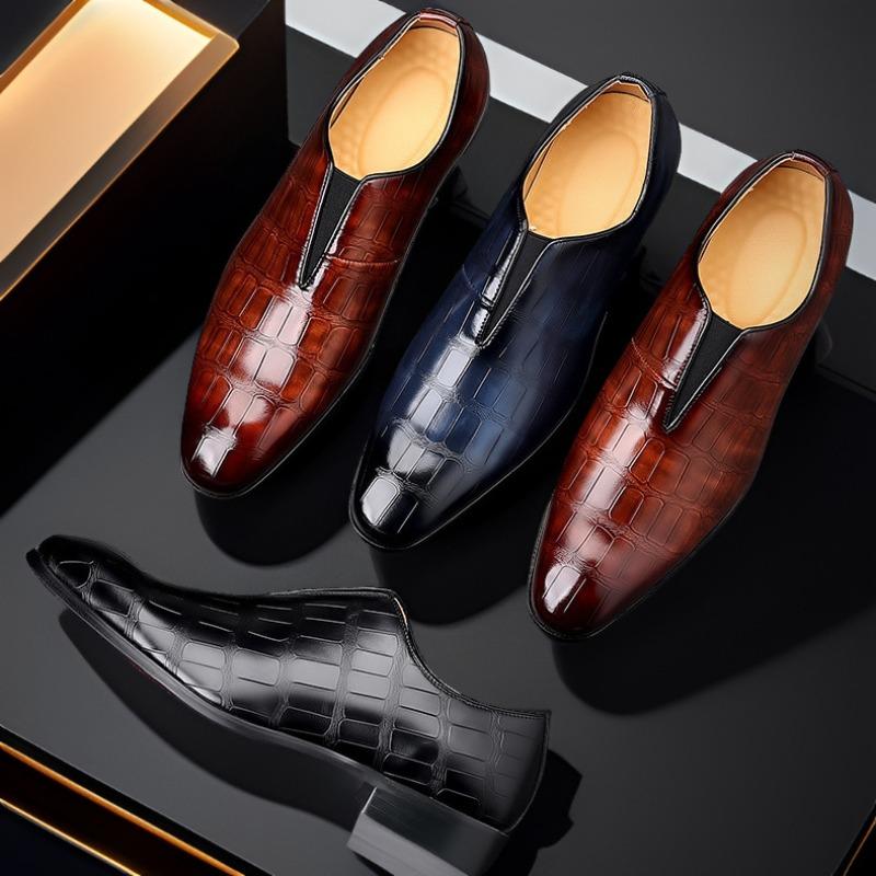Pánské boty z italské kůže Módní společenské formální boty Designové mokasíny Brogue společenské boty pro muže Klasické ležérní Oxfordské boty