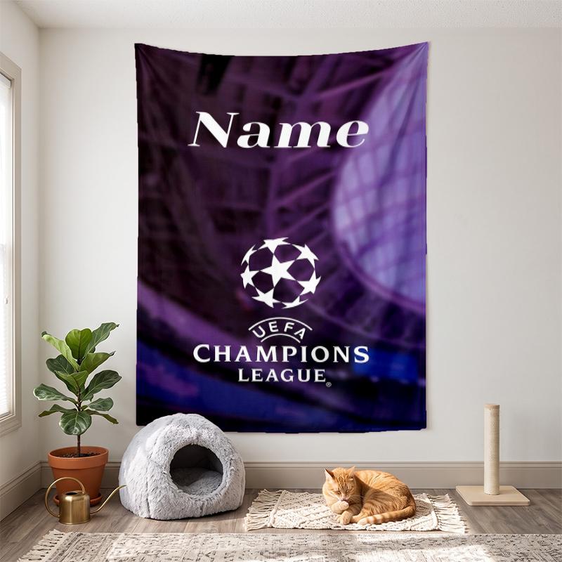 UEFA Champions (1) Customizable name decorative wall tapestry ideal choice for wall decor in bedrooms living rooms dorms and home