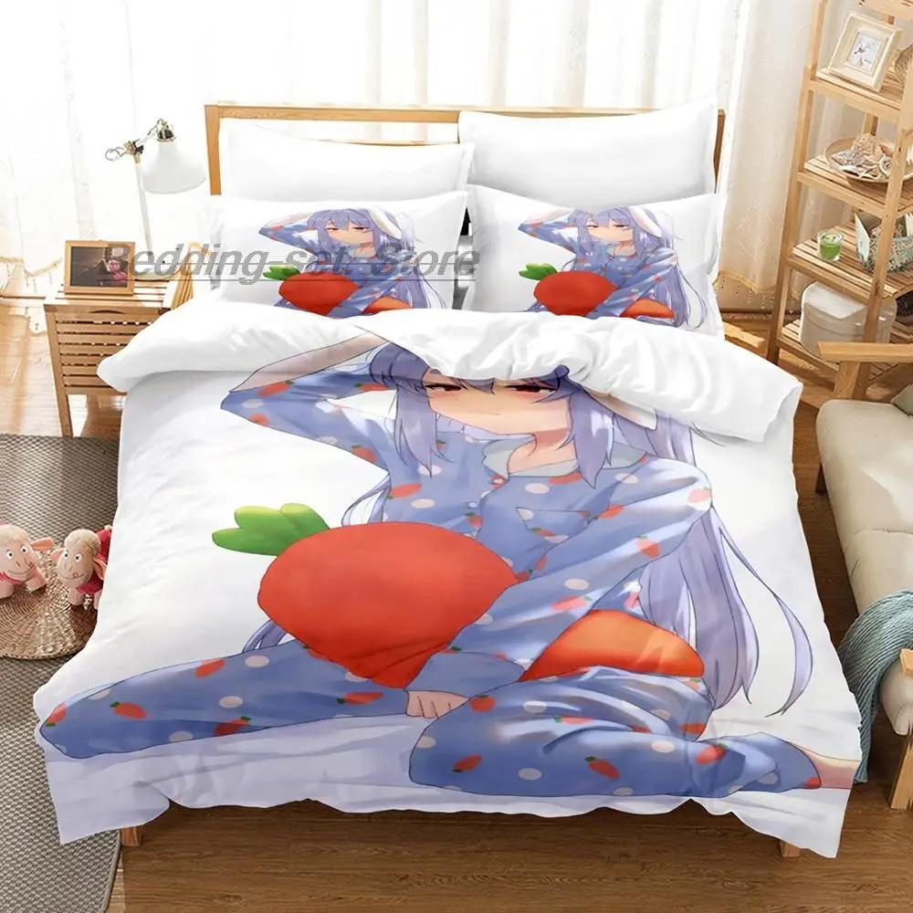 VTuber Ookami Mio Bedding Set Single Twin Full Queen King Size Bed Set Aldult Kid Bedroom Duvetcover Sets 3D Print Kawaii