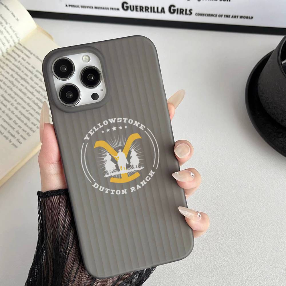 Y-Yellowstone Logo Corrugated Pattern For IPhone 17 16 15 14 13 12 11 16 Pro Max Plus Pro Non-slip Phone Cover