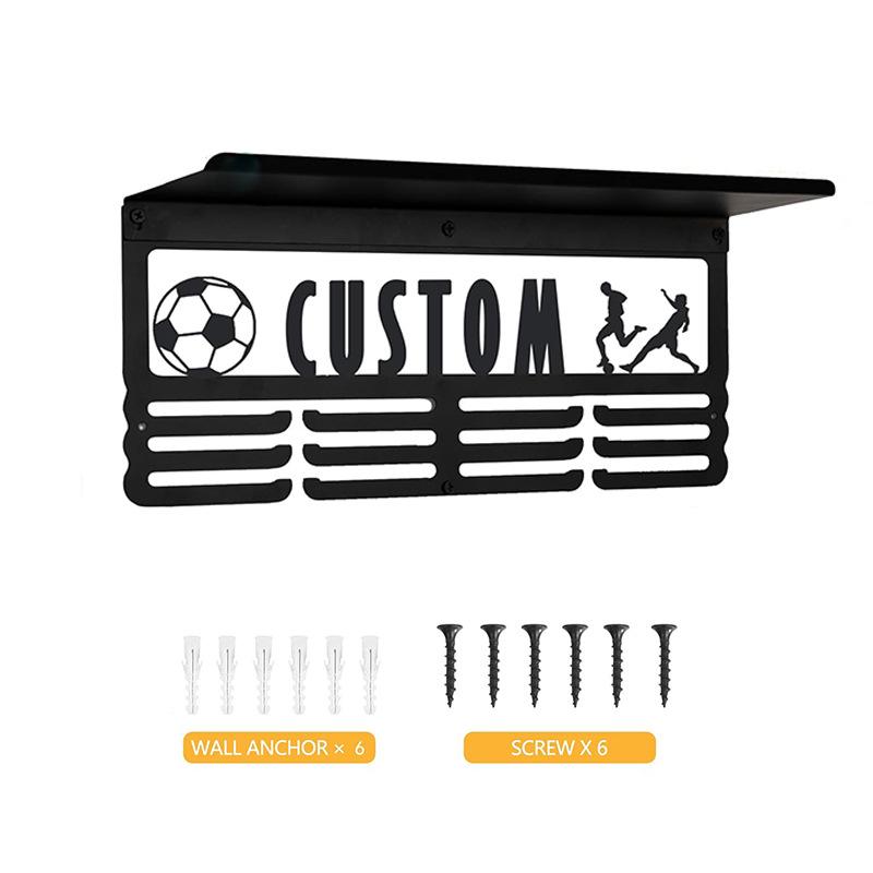 Персонализированный держатель для медалей для спортивных гонок-Вешалка с дисплеем имени для лент наград-Металл, на заказ One Size