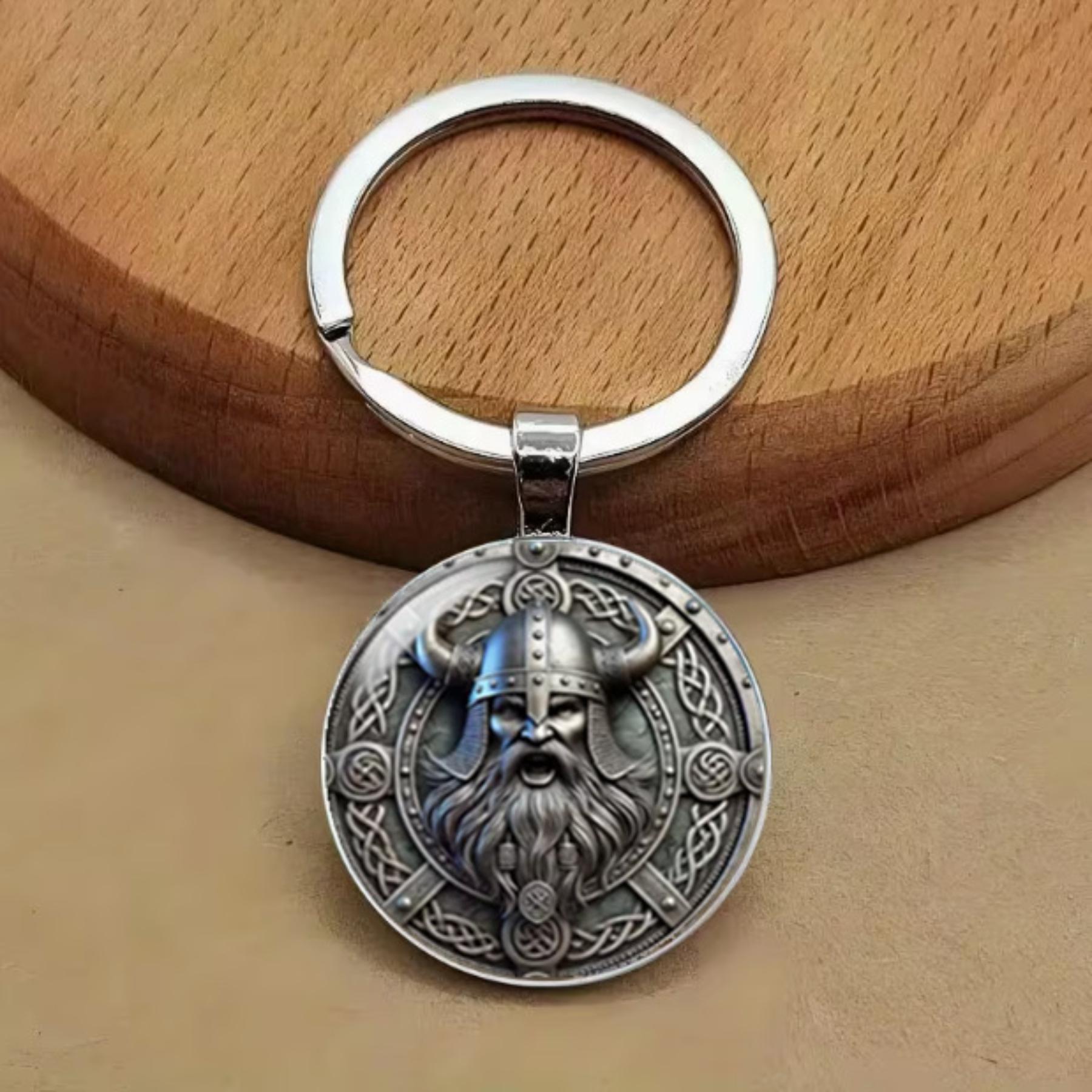 

Круглая металлическая брелок-ключница из сплава со стеклом и узором One Size