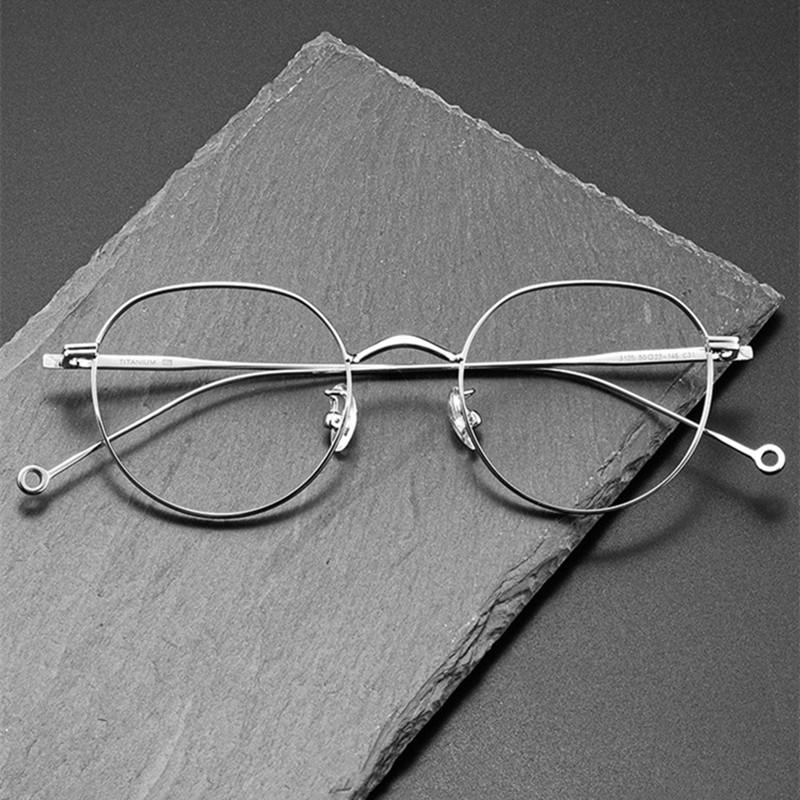 Retro Ultra Light Pure Titanium Round Frame Reading Glasses For Men Women Anti Blue Light Radiation Presbyopic Glasses