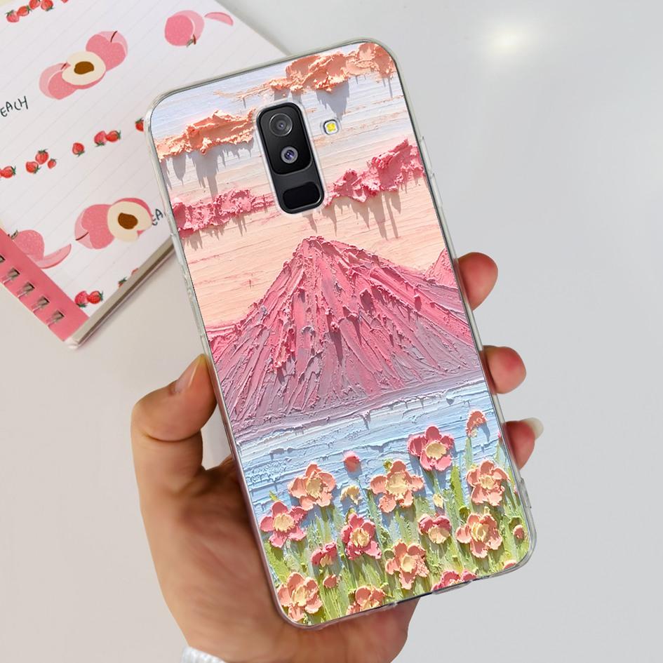 For Samsung A6 Plus 2018 Case SM-A605F New Fashion Butterfly Marble Soft Silicone Funda For Samsung Galaxy A6 A6+ SM-A600F Cover