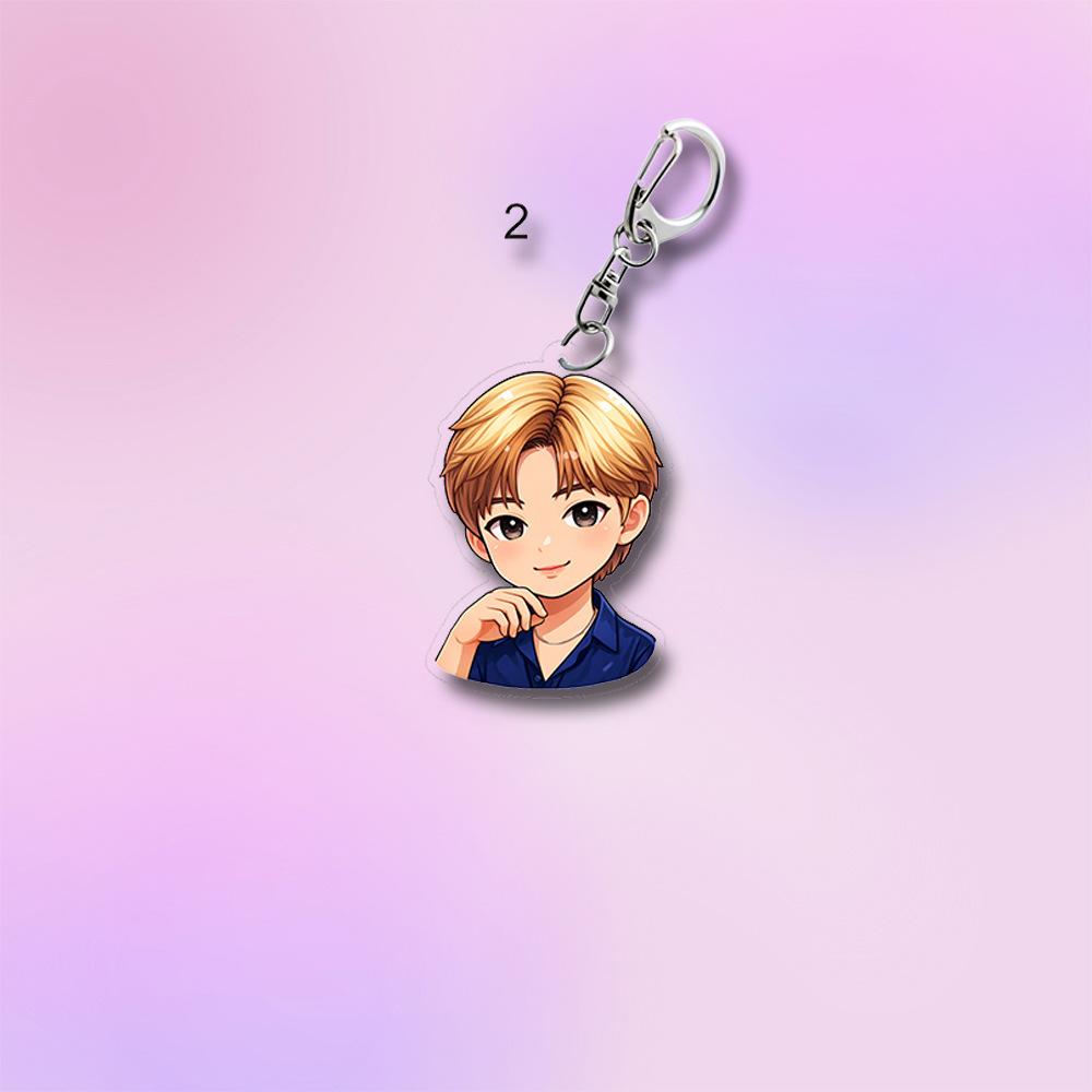 7 Stück BTS Niedliches Anime Anzug Cartoon Acryl Schlüsselanhänger, Bangtan Boys Cartoon Figur Schlüsselanhänger, Kpop ARMY Taschenzubehör