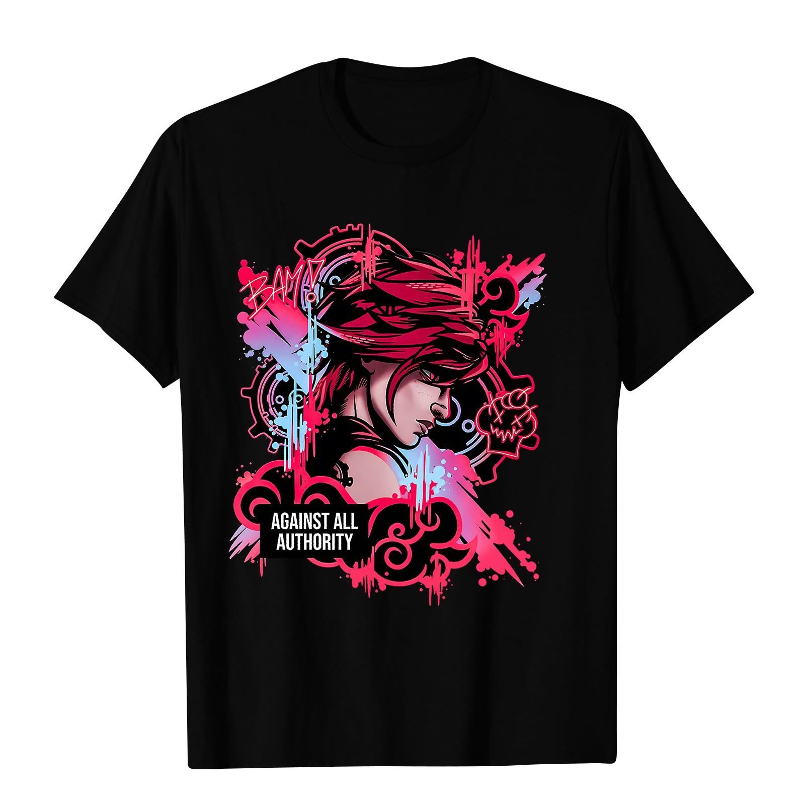 

Женская повседневная футболка с короткими рукавами и круглым вырезом с принтом и буквенным топом L чёрный