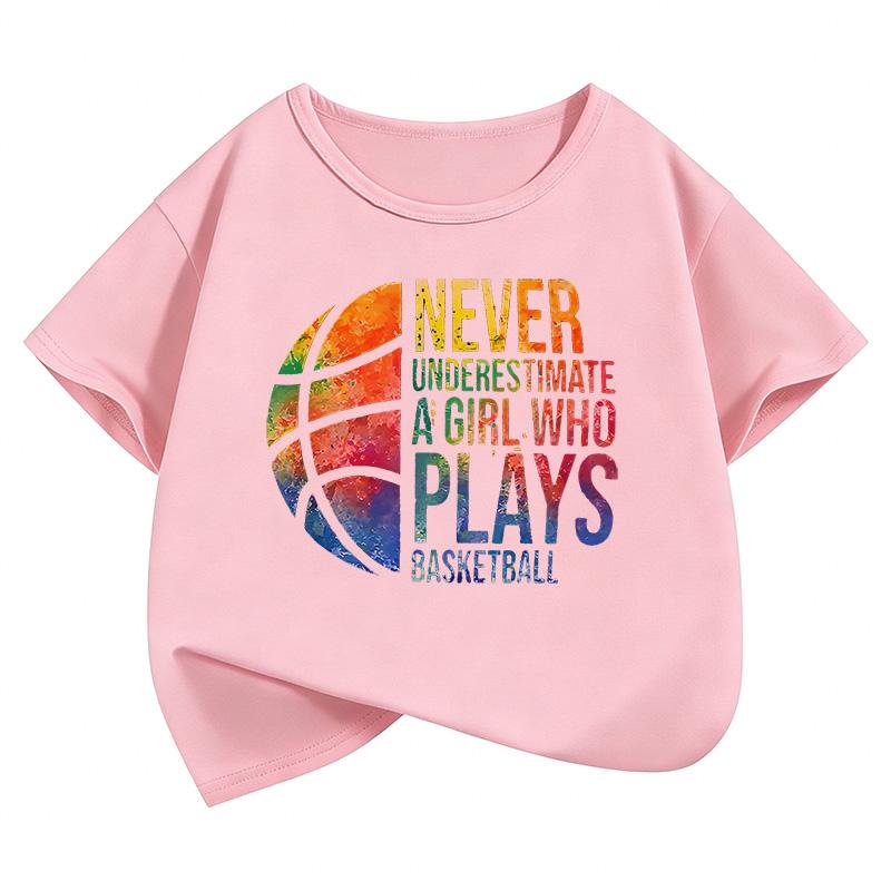 Funny Basketball Girls T Shirts Fashion Kids Childrens Tshirt Boys Girls Summer Spring Casual Top Tee Shirt