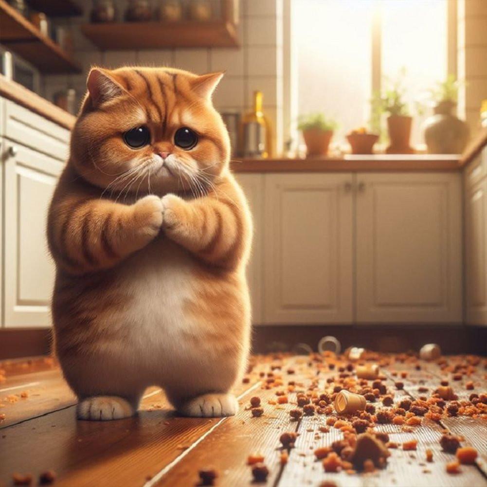 

5D DIY Алмазная картина Кошка, прекрасное животное, вышивка крестом, картина, стразы, алмазная вышивка, полный квадрат, домашний декор Full Round 20x20CM