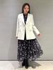 Selford Bowtie Flower Print Dress CWFO251063 Black Women's