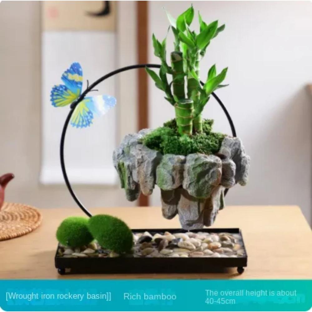 Facai Tree Nantianzhu Mizhu Bryophyte Green Plants Potted In the Living Room Office Small Leaf Rosewood Potted Landscape