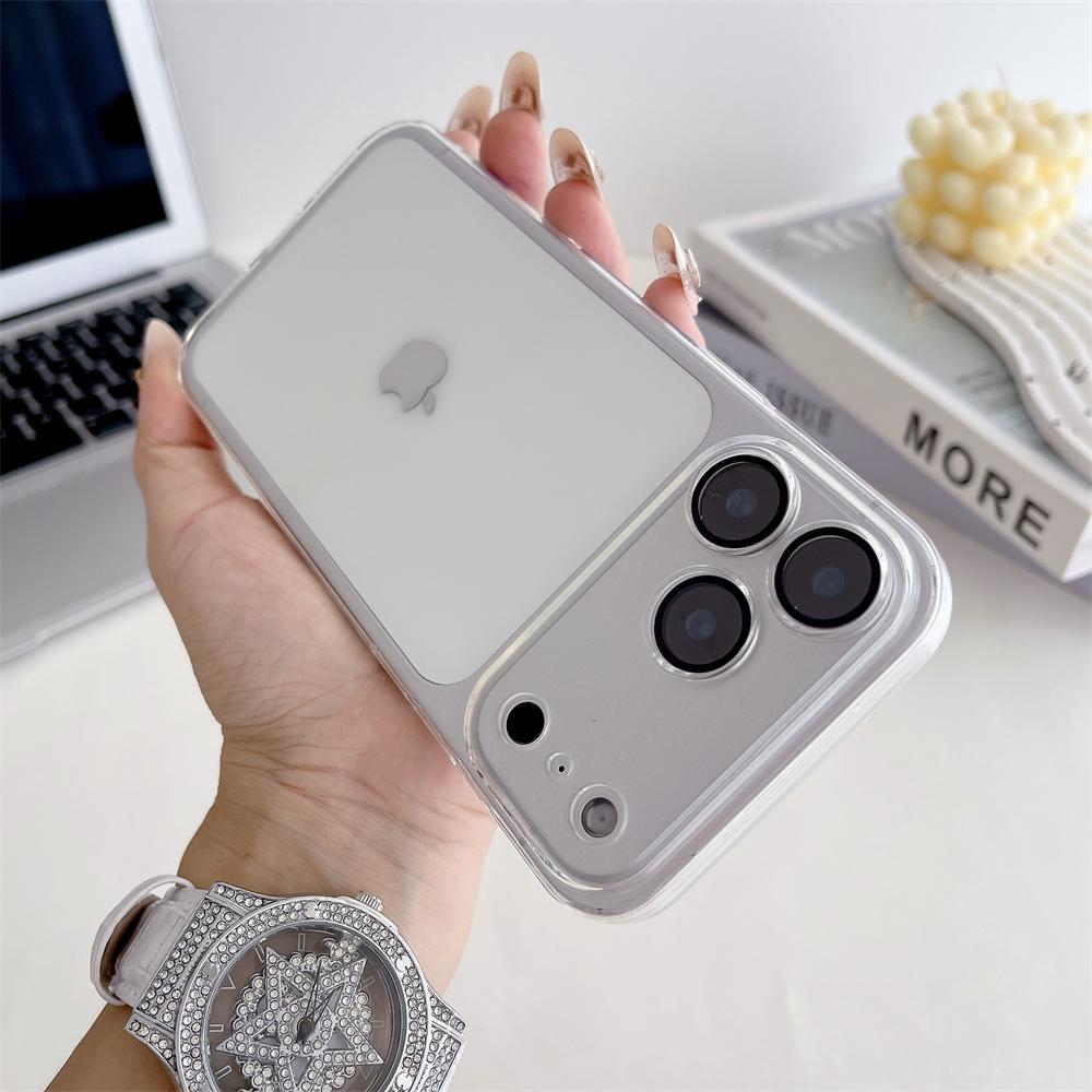 Coque souple translucide plaquée TPU pour iPhone 17 16 15 14 13 12 11 Pro Max Plus Film de protection d'objectif d'air Housse antichoc protectrice