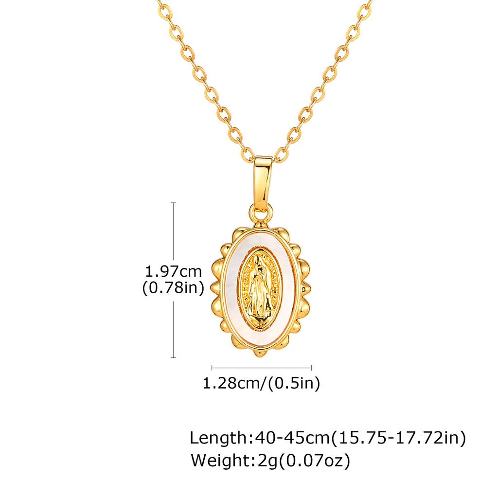 Fashion Gold Necklace Cross Oval Virgin Pendant, Personalized Accessories 323