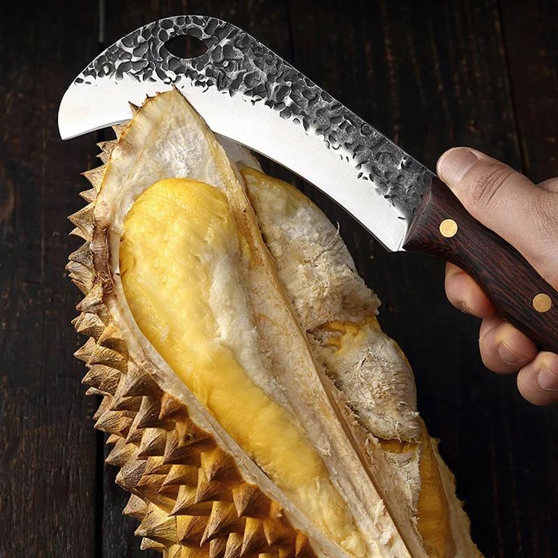 Hand Forged Blade Fruit Knife Banana Durian Knife Wood Handle Boning Butcher Knife High Stainless Steel Kitchen Knives Chef Tool