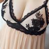 European & American Plus Size Sexy Embroidered Lace Lingerie Nightdress with See-Through Suspenders (S-6XL)