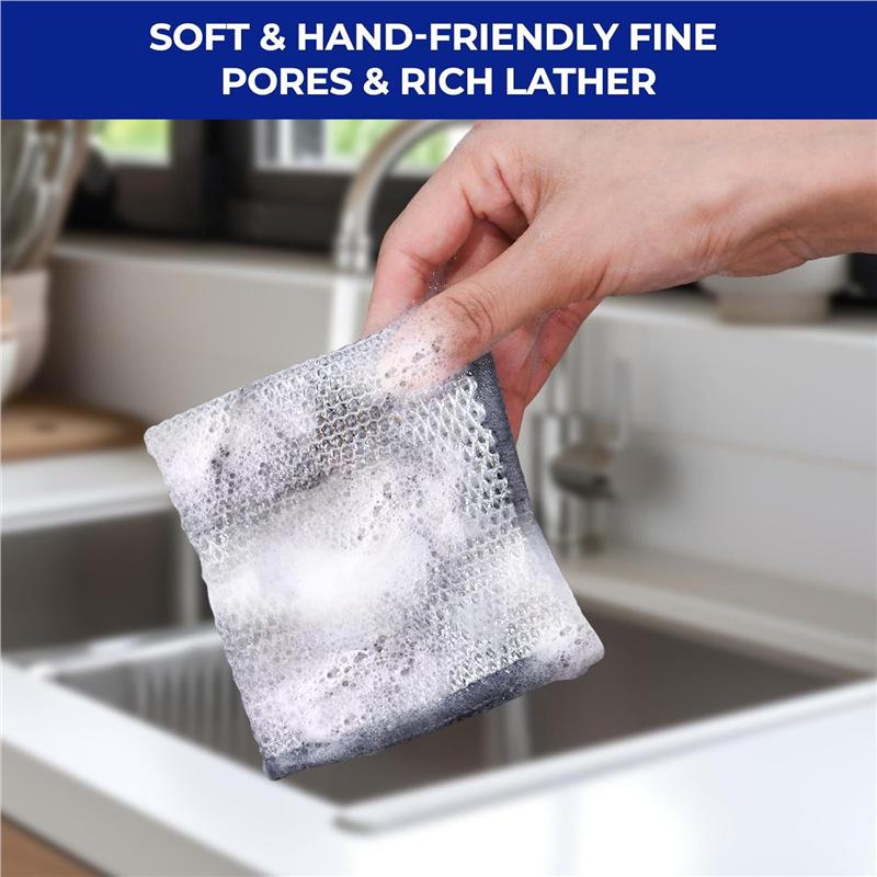 Reusable Non-Stick Steel Wool Dishcloth for Kitchen Cleaning