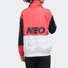 Adidas Neo Three-Stripe Printed Hooded Windbreaker Jacket Women Pink/White/Black FU1069