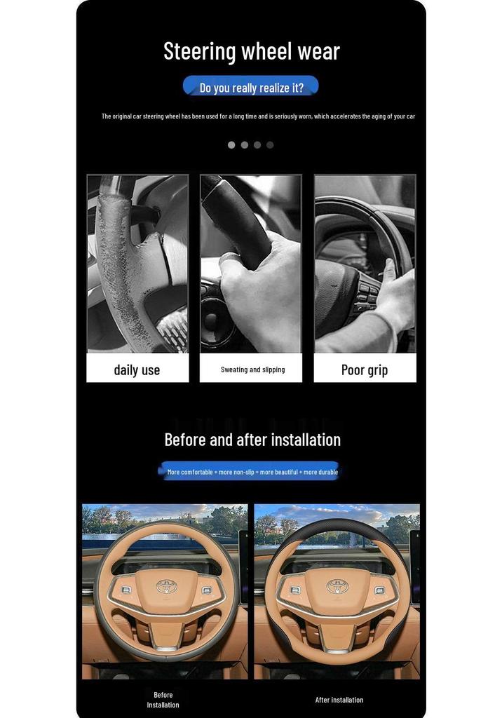 Ultra-thin Steering Wheel Cover for Toyota Yaris L - Dedicated Interior Modification Accessory