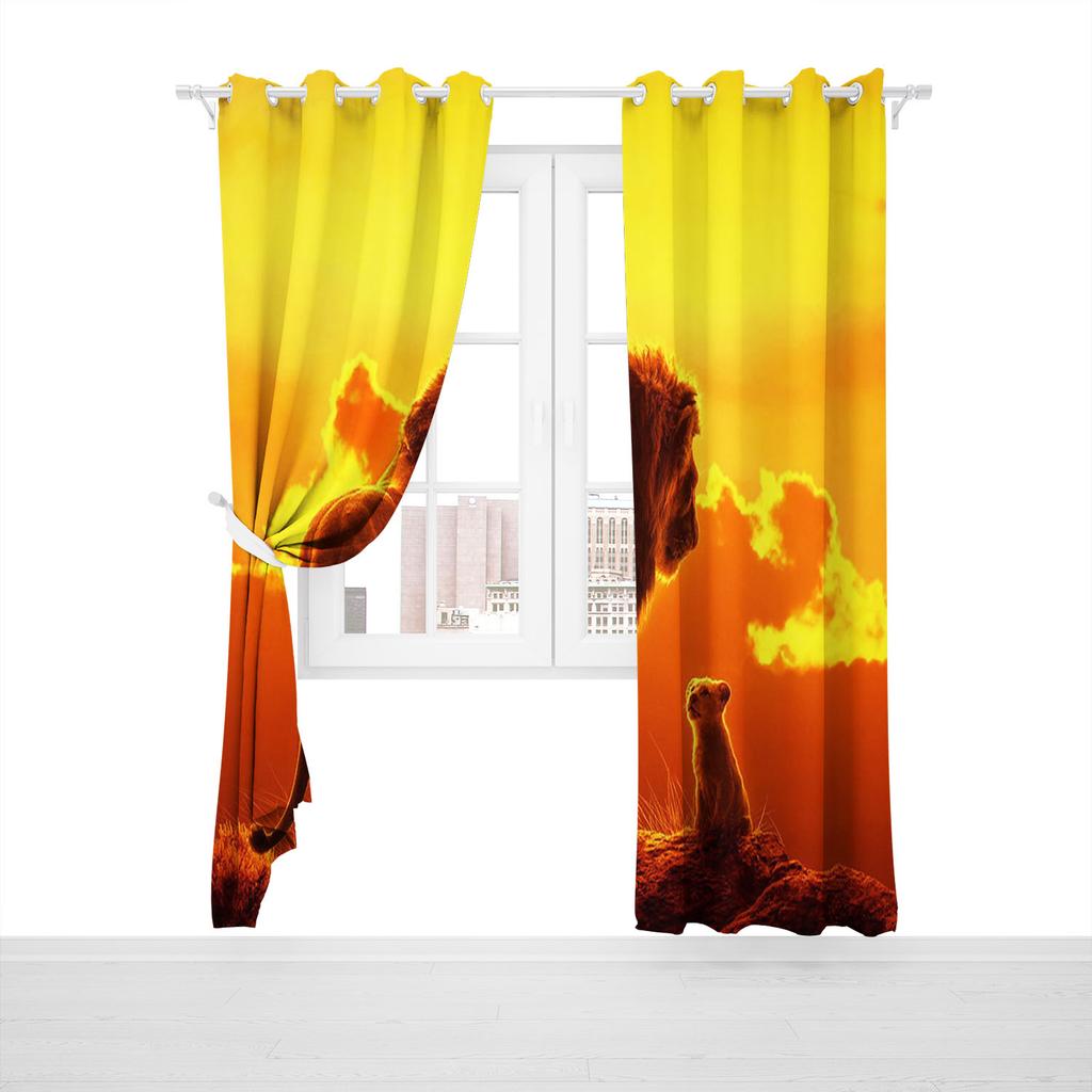 Lion King Dustproof 100% Polyester Blackout Curtains Curtains For Living Room Bedroom Drapes Home Decor