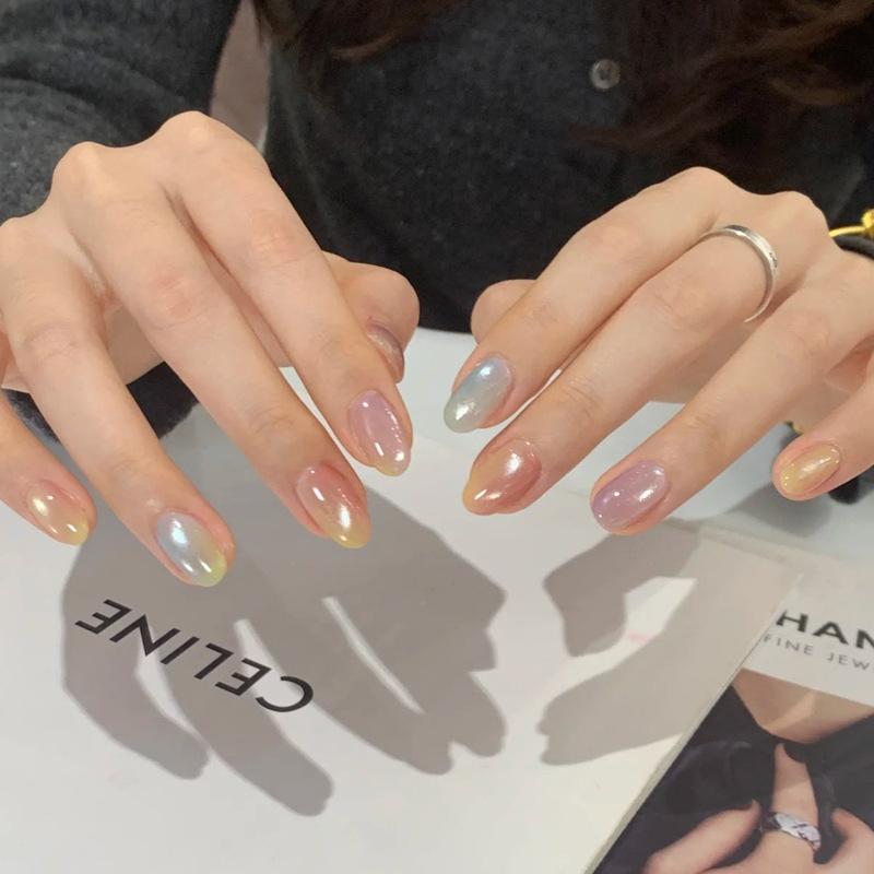 Noste nehty Advanced Kočičí oko Kamínky Francouzská Ručně dělaná Manikúra Nehtová fólie Spice Girl Čistá Touha Umělé nehty