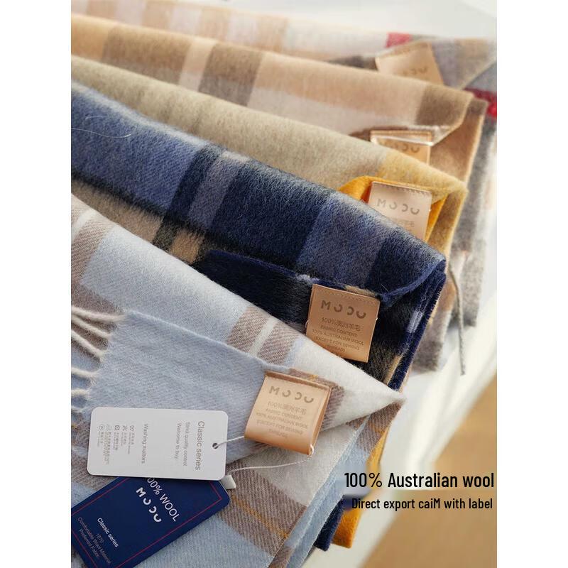 HANDUNYOU Australian Wool Plaid Scarf