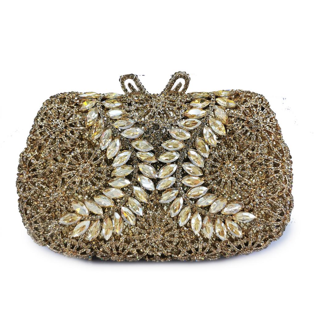 WHTUOHENG Bolso de Noche de Cristal Plateado Carteras de Diamantes Rhinestone Mujeres Carteras de Rhinestone Bolsos de Boda y Baile de Fin de Curso Bolso de Mano para Cena